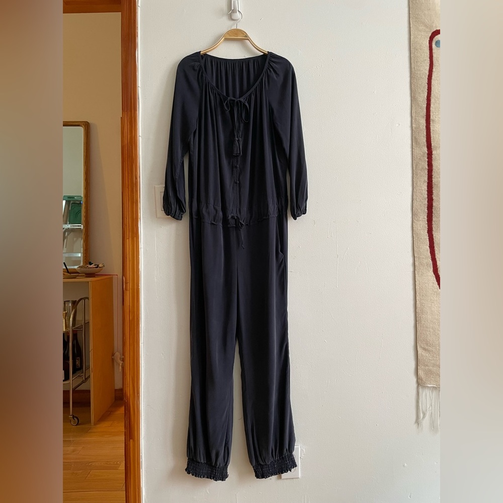 Vintage Dark Grey Silk Jumpsuit